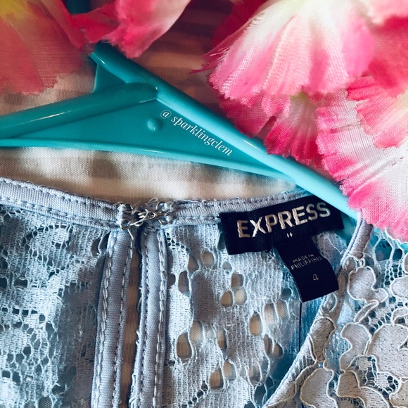 NWT Express blue lace yolk cold shoulder r… - Picture 4 of 6